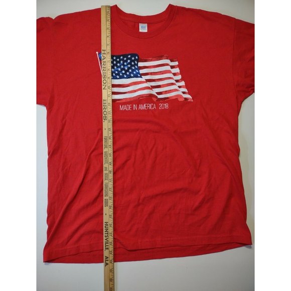 Men's T-shirt "Made in America 2018" Sz XL (46/48) American Flag Graphic Red SS - Picture 6 of 6